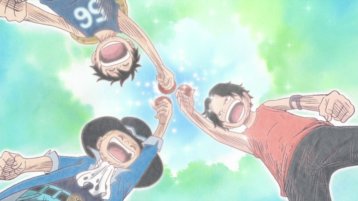 Ace, Sabo, and Luffy have a similar bond.