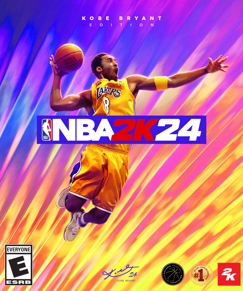 NBA 2K24 Kobe Bryant Edition cover art showing a young Kobe Bryant jumping into the air.