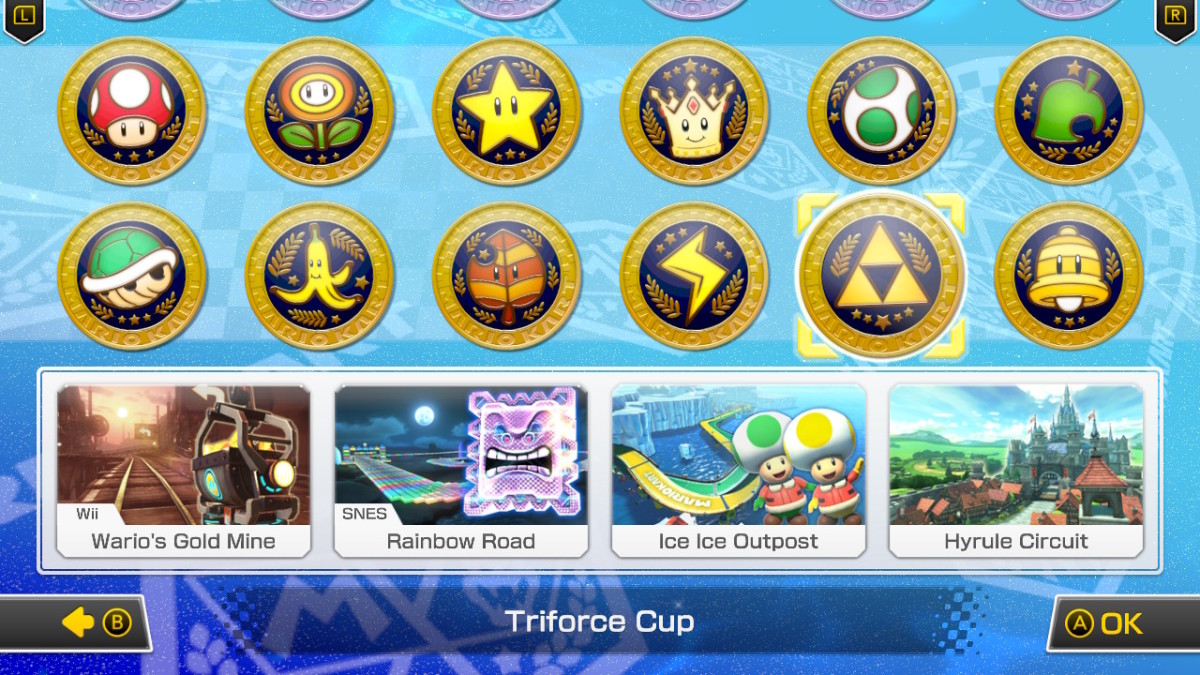 Triforce Cup, Mario Kart 8 Deluxe select screen