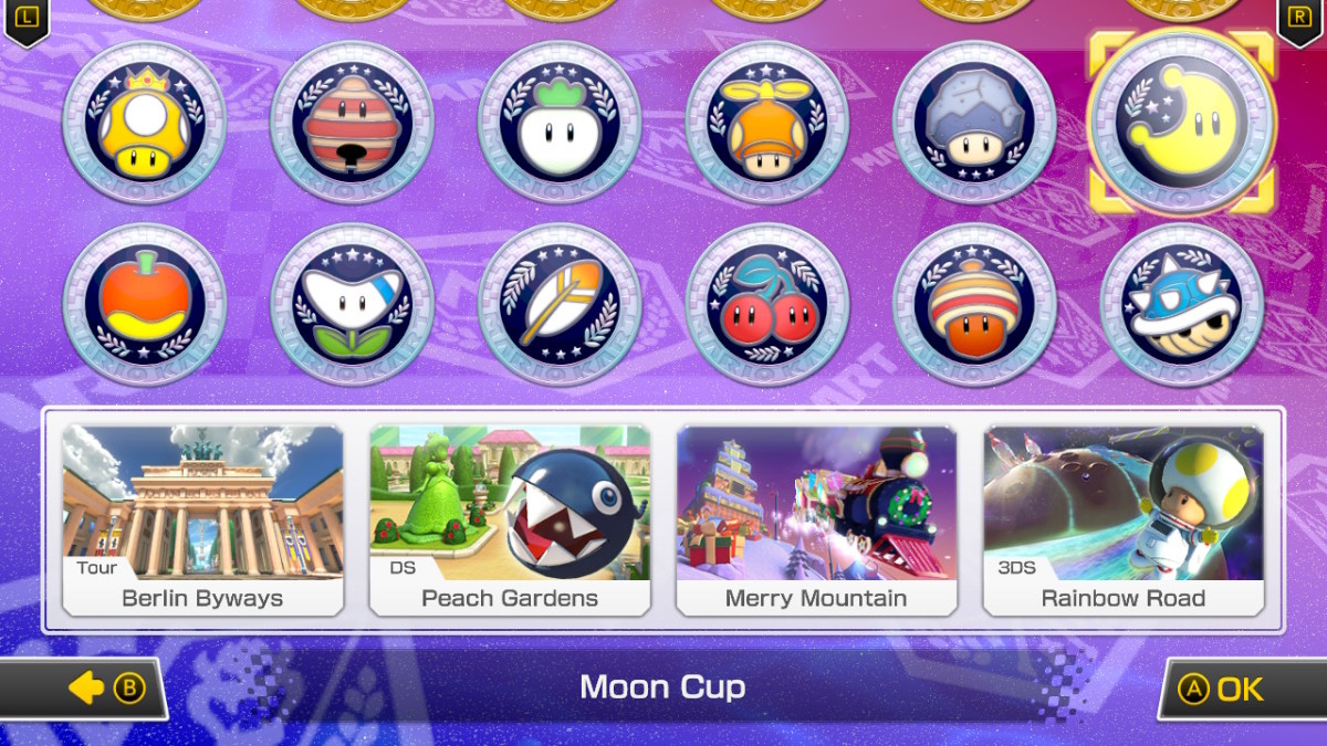 Moon Cup, Mario Kart 8 Deluxe select screen