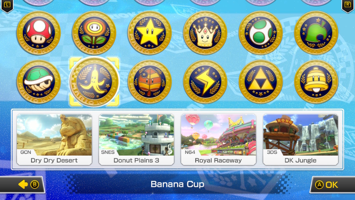 Banana Cup, Mario Kart 8 Deluxe select screen