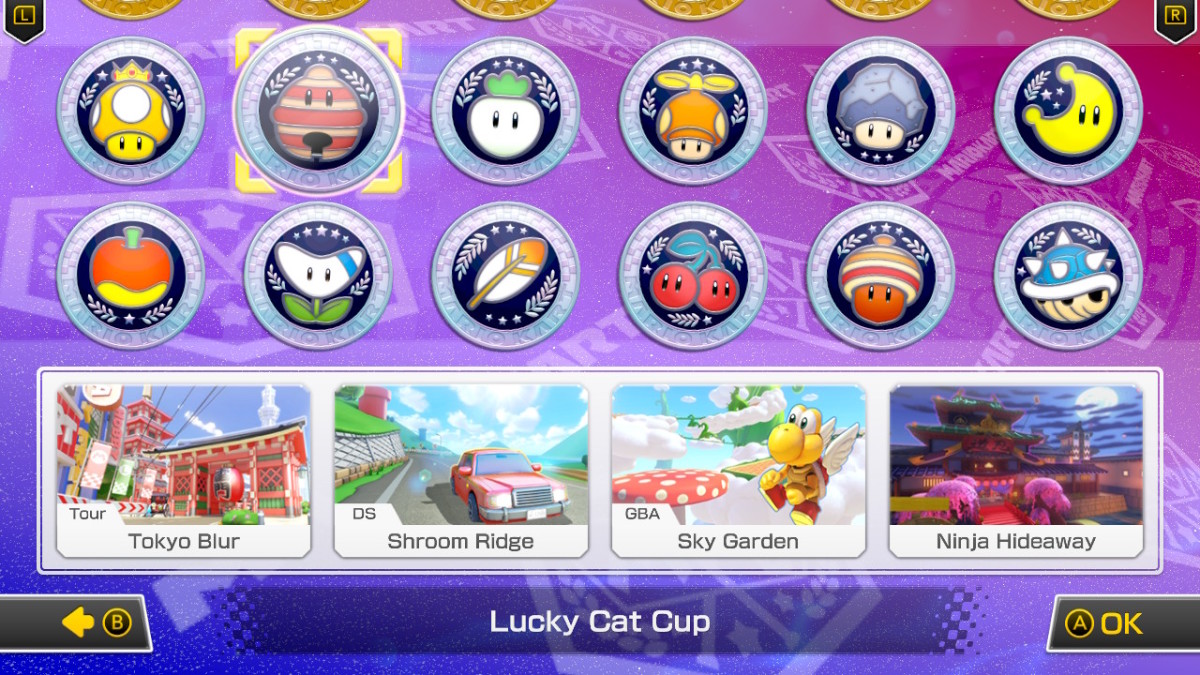 Lucky Cat Cup, Mario Kart 8 Deluxe select screen