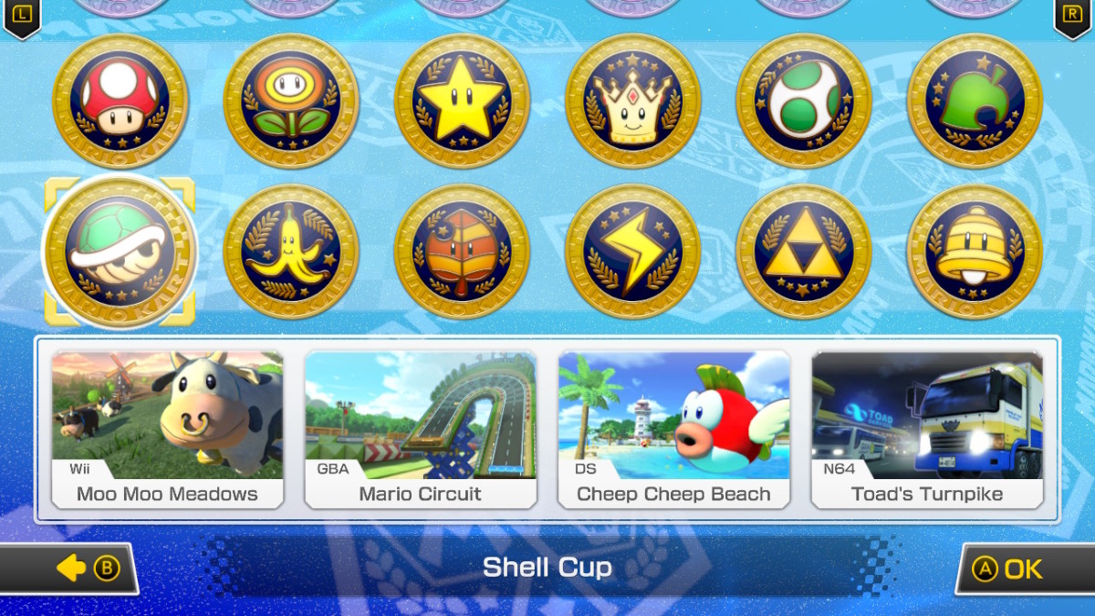 Shell Cup, Mario Kart 8 Deluxe select screen