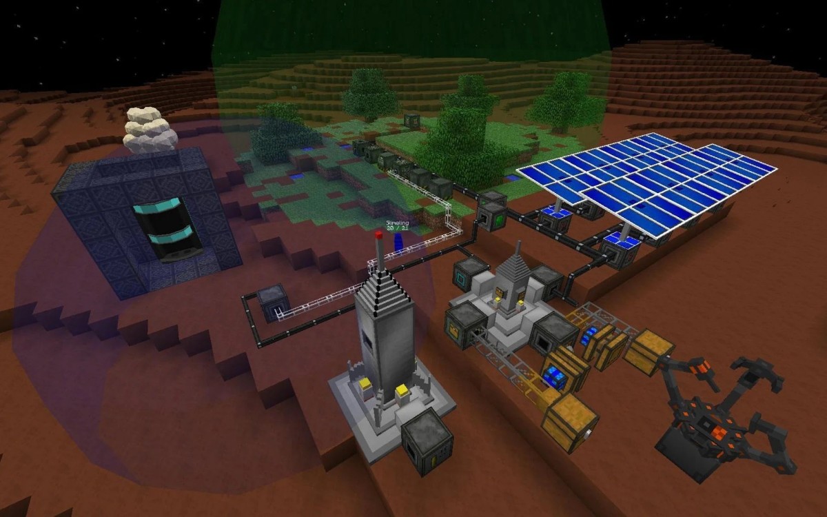 Minecraft Galacticraft base built on Mars