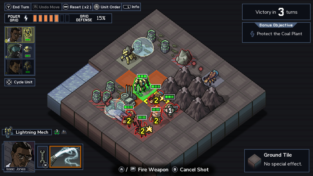 Into the Breach melee mech attack