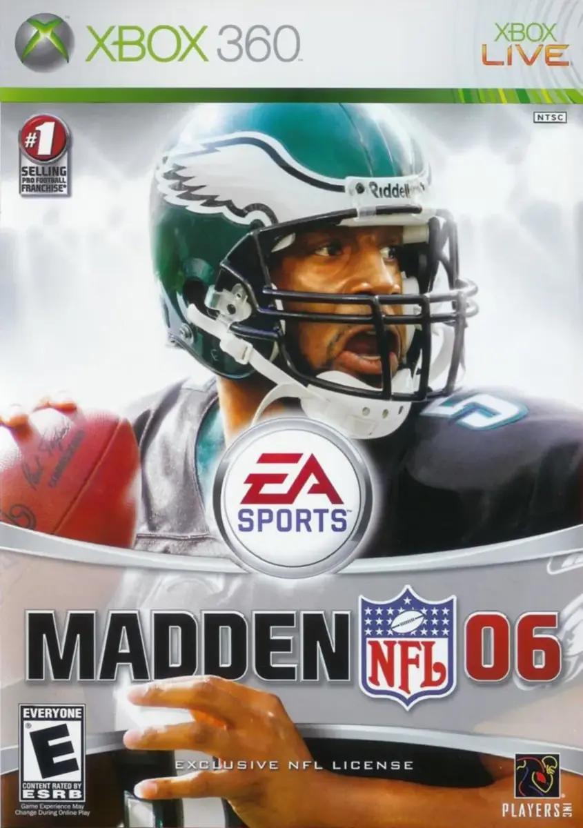 Donovan McNabb gets his gurn on for the cover of Madden 2006.