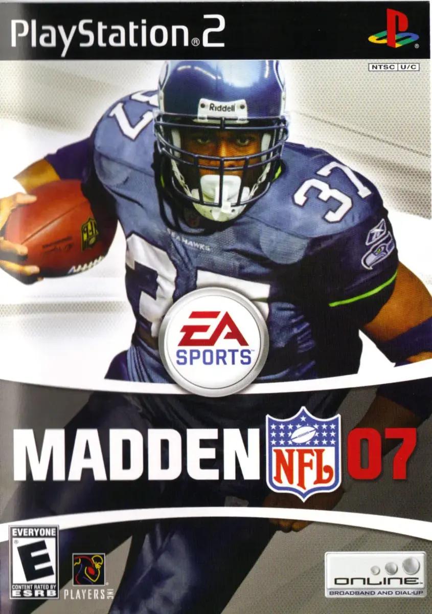 Shaun Alexander gets ready to run you down like a frieght train on the Madden 07 cover.