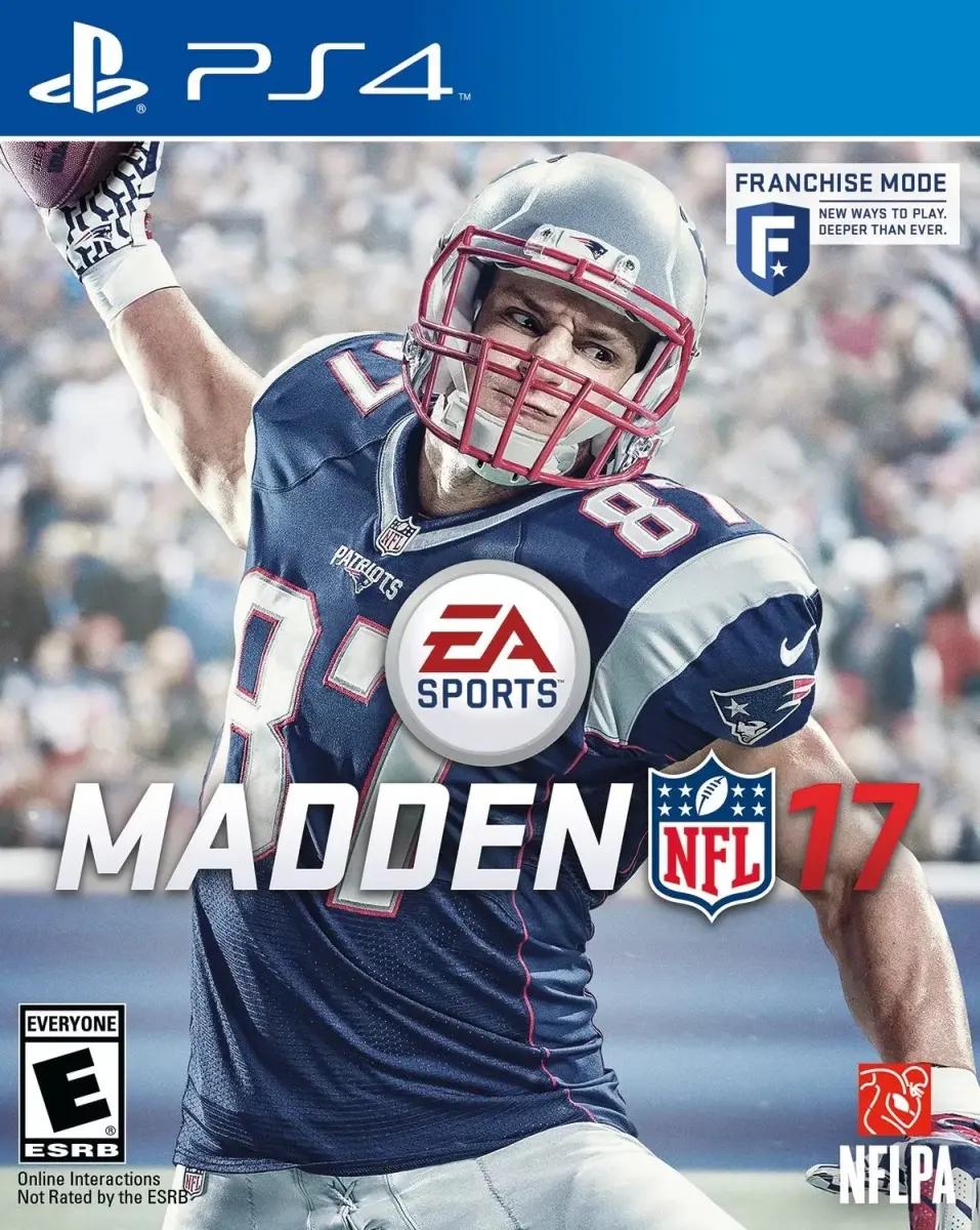 Rob Gronkowski throws the ball on the cover of Madden 17.