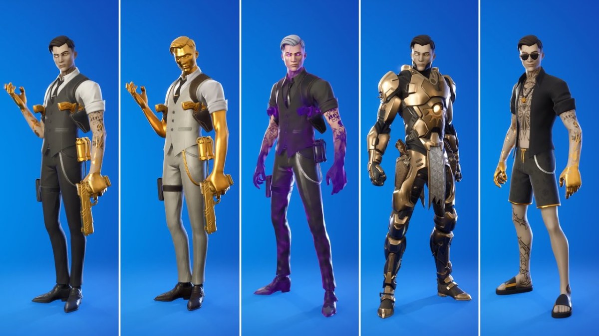 Fortnite Midas outfit alternate styles