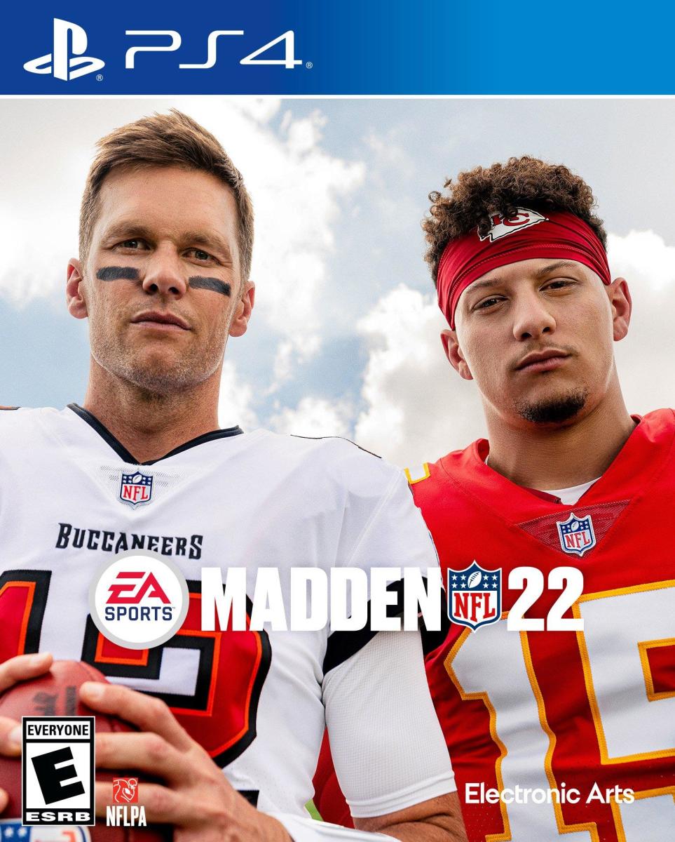 Tom Brady and Patrick Mahomes stare you down on the Madden 22 cover.