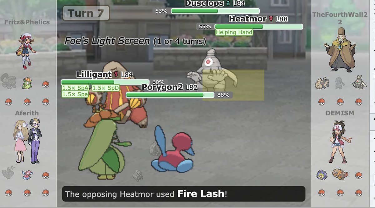 Pokemon Showdown Lilligant and Porgon 2 versus Dusclops and Heatmor