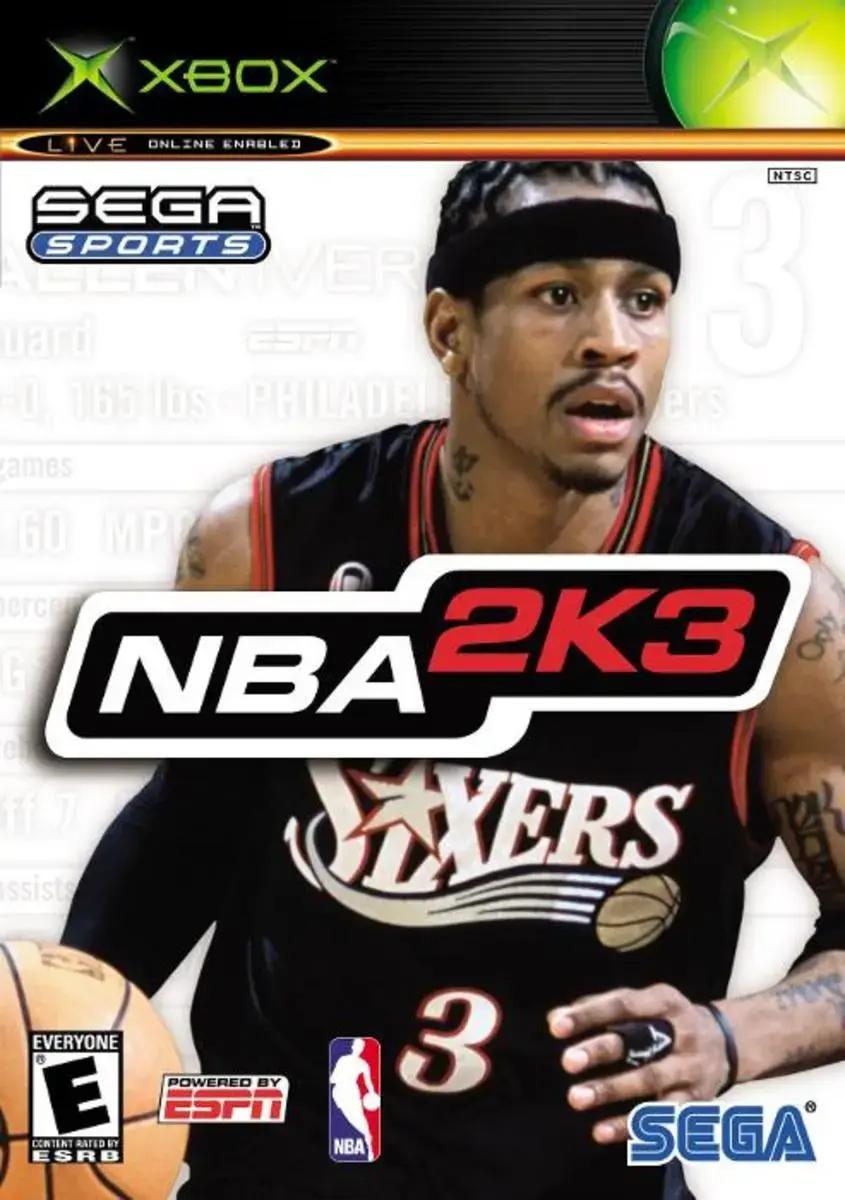 Allen Iverson on the NBA 2K3 cover.