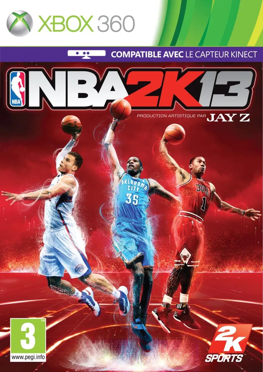 Derrick Rose, Kevin Durant, and Blake Griffin share the NBA 2K13 cover.