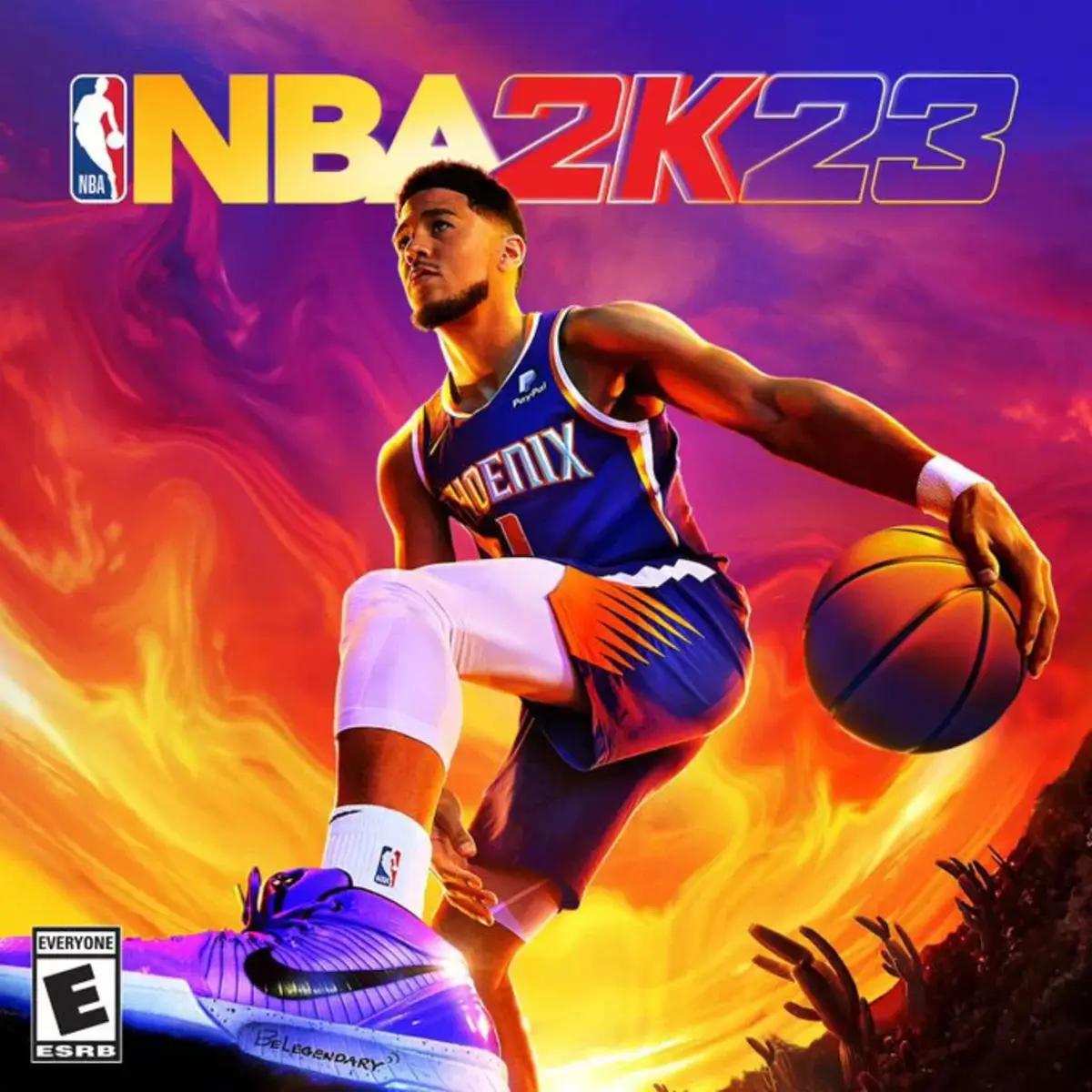 Devin Booker on the NBA 2K23 cover.