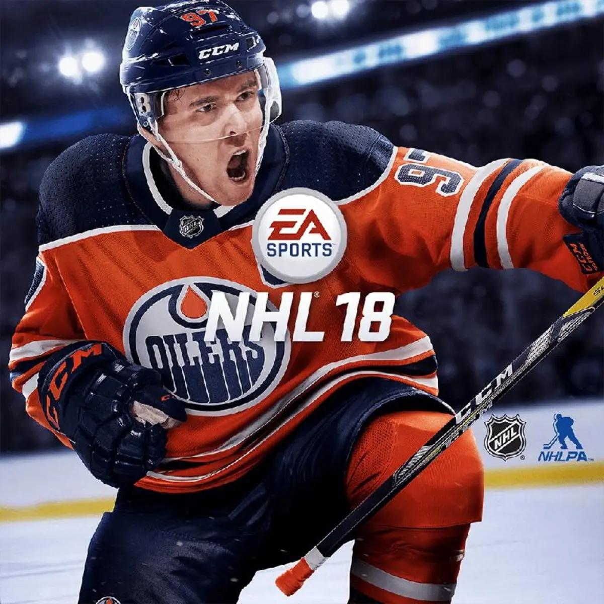 Connor McDavid on the NHL 18 cover.