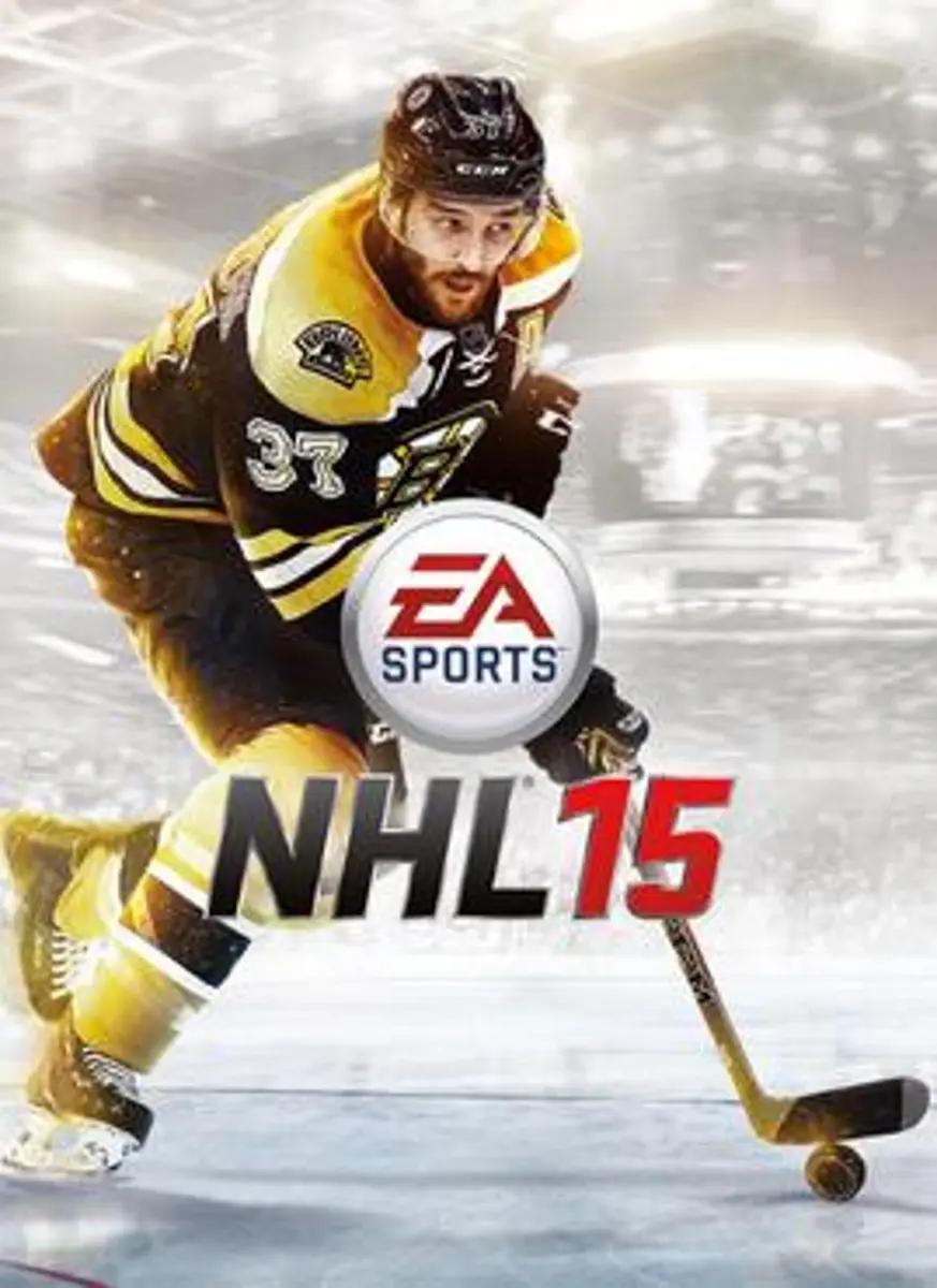 Patrice Bergeon on the NHL 15 cover.