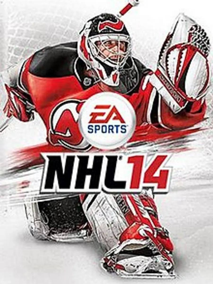 Martin Brodeur on the NHL 14 cover.