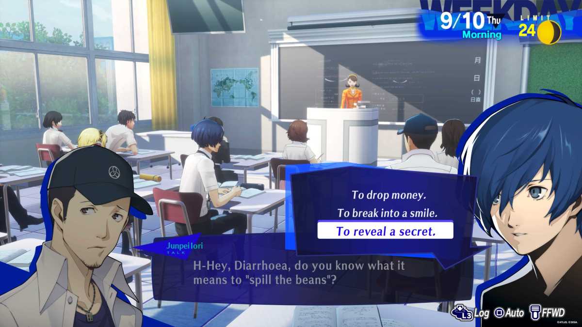 Persona 3 Reload spill the beans question