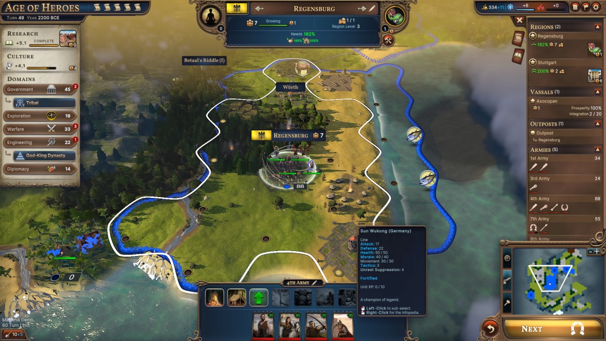 Millennia screenshot showing a town.