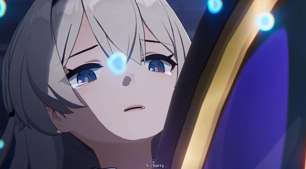 Honkai: Star Rail screenshot of Firefly saying "sorry" in her dying moments.