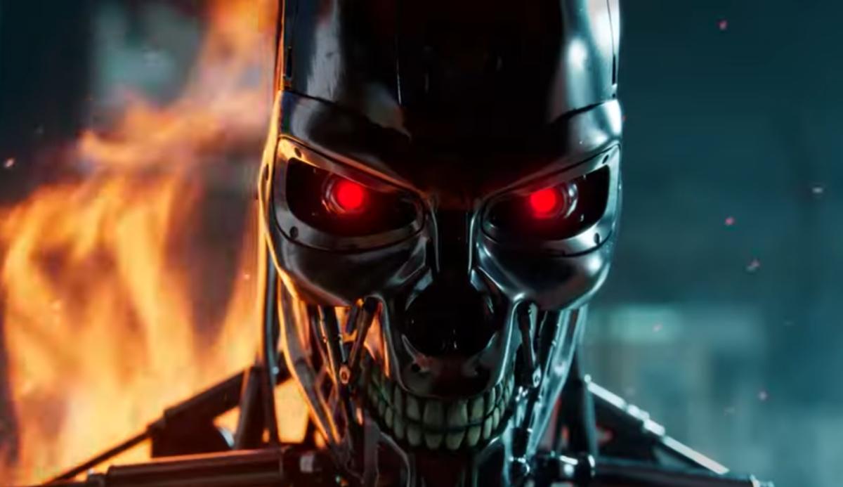 Screenshot of a Terminator staring at the camera.