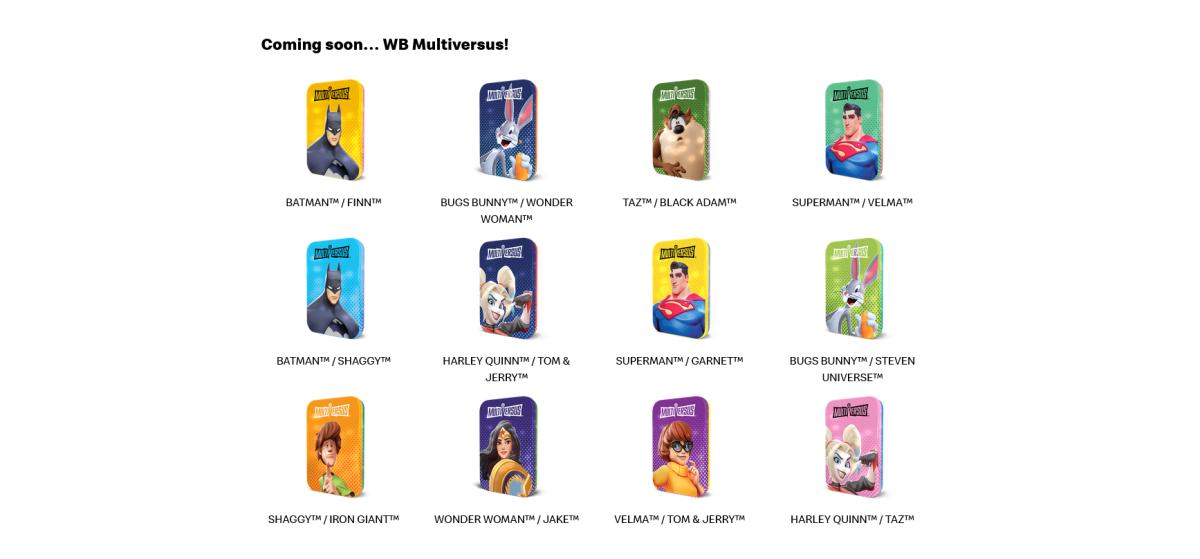 Screenshot from the McDonalds AU website showing MultiVersus toys.
