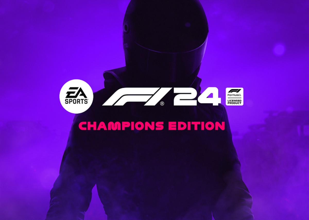 F1 24 Champions Edition cover showing a racing driver.