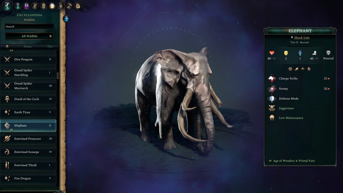 Age of Wonders 4 Primal Fury Elephant.
