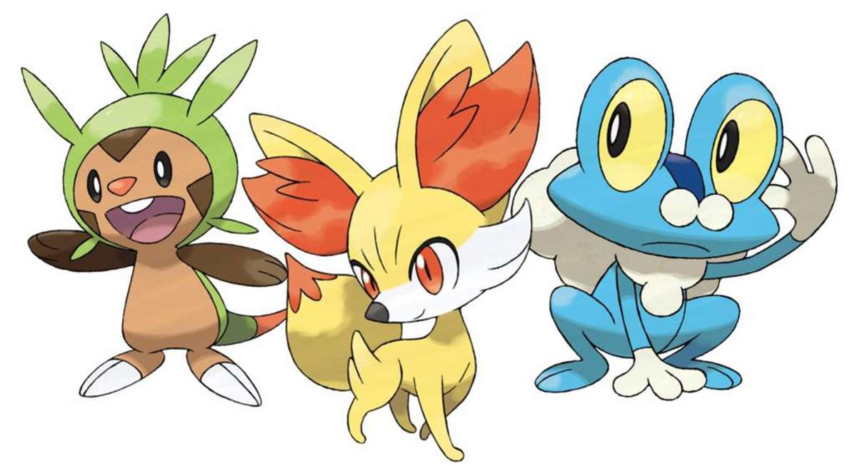 Pokemon Chespin, Fennekin, and Froakie