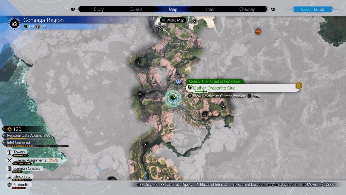 Draconite ore location map in Final Fantasy 7 Rebirth
