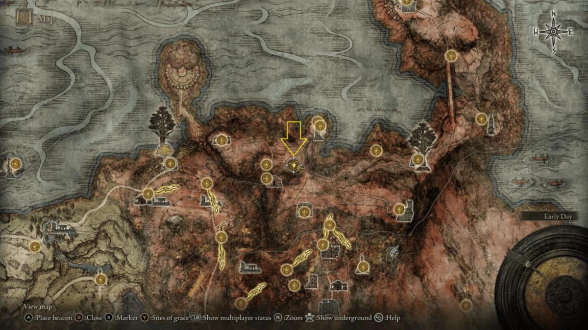 Elden Ring Dragonbarrow map