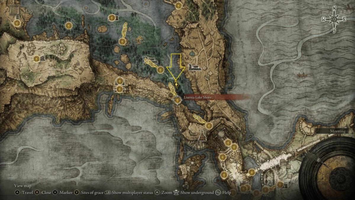 Elden Ring Liurnia east map