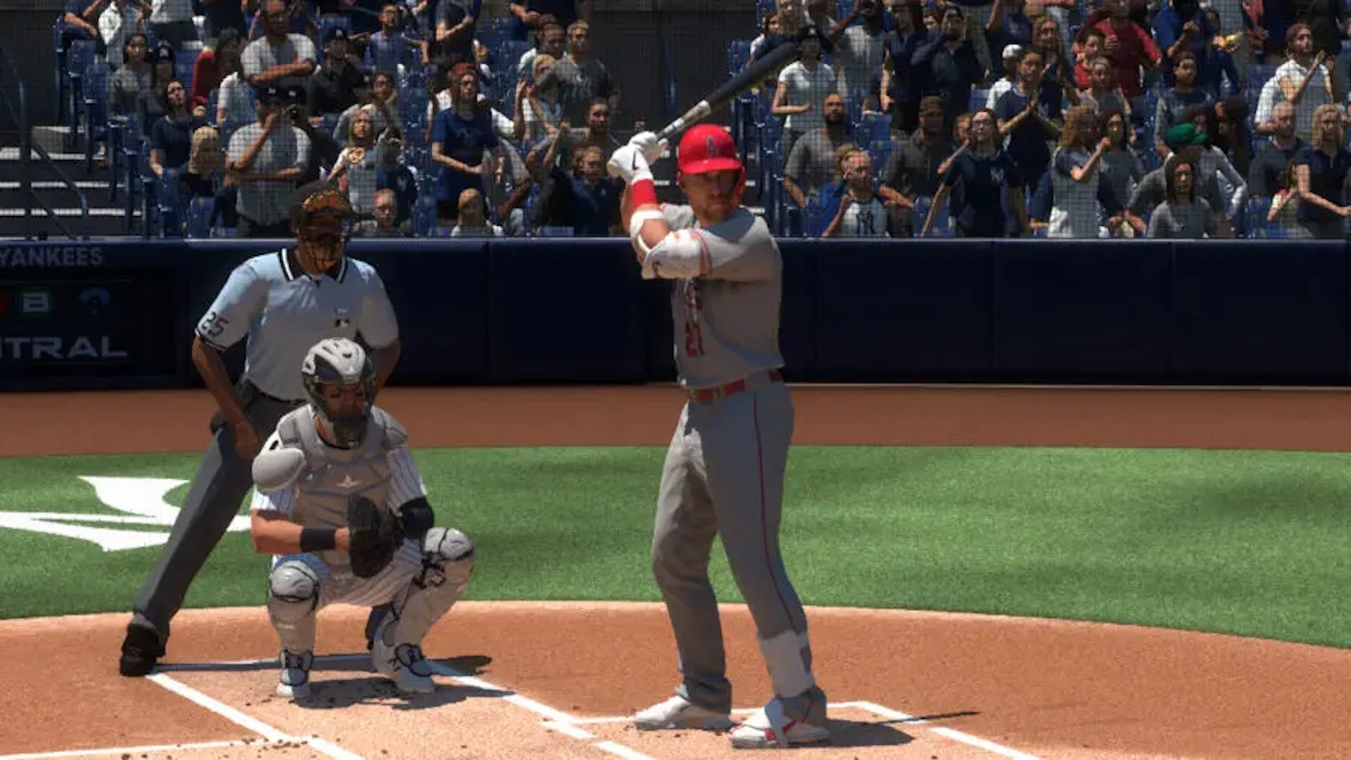 MLB The Show 24's Mike Trout going to bat