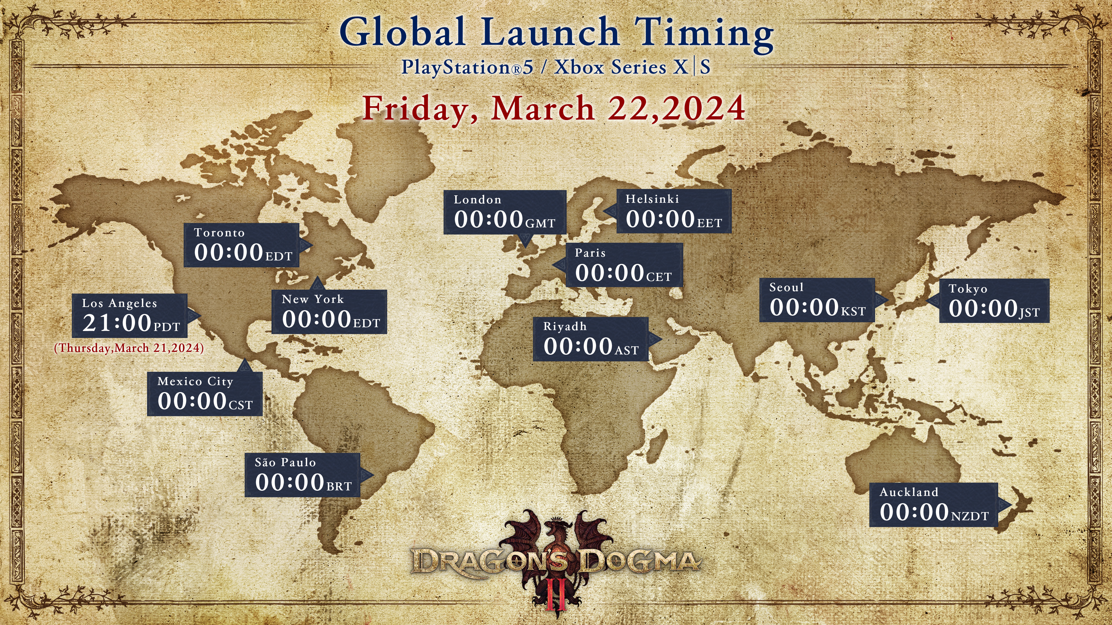 Dragon's Dogma 2 Launch times console