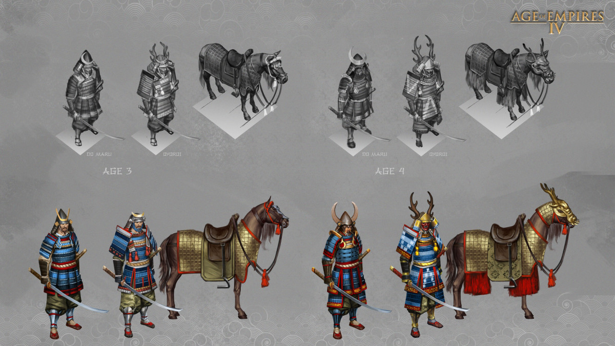 Age of Empires 4 samurai concept art.
