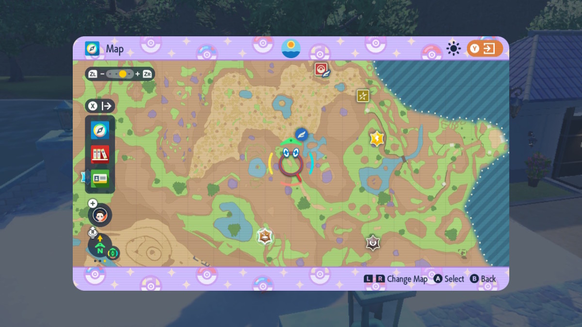 A map screen in Pokemon SV.