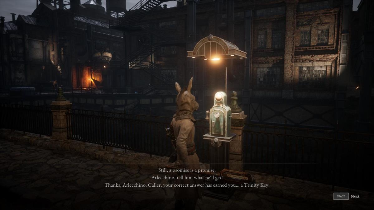 An NPC is talking to the player in a screenshot from the video game Lies of P