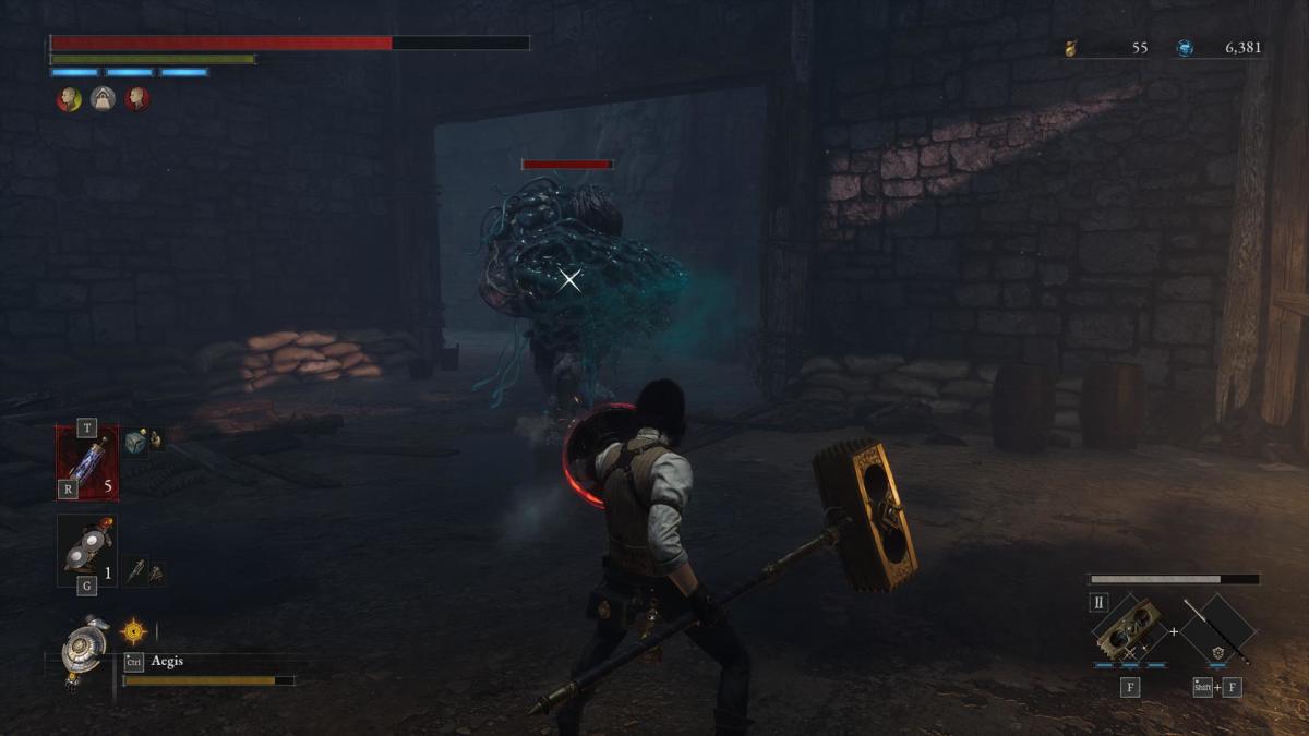 A player is shown battling a Corrupted Ogre enemy. 