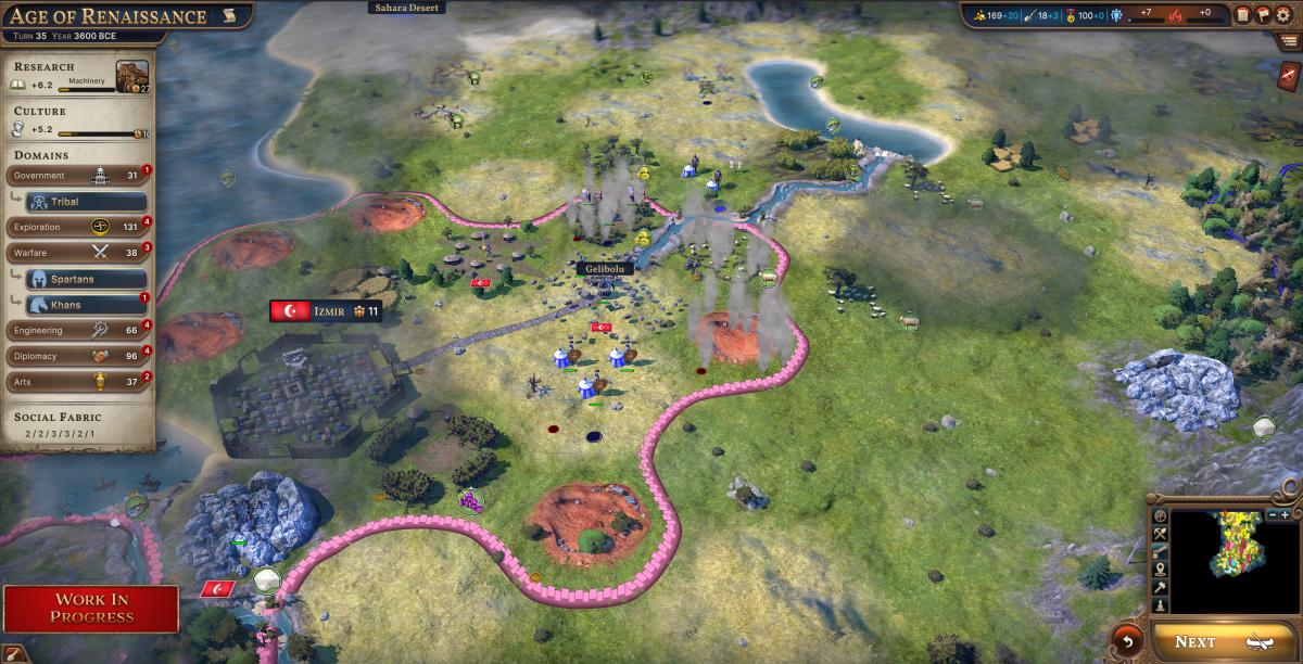 Millennia screenshot of a pillaged territory.