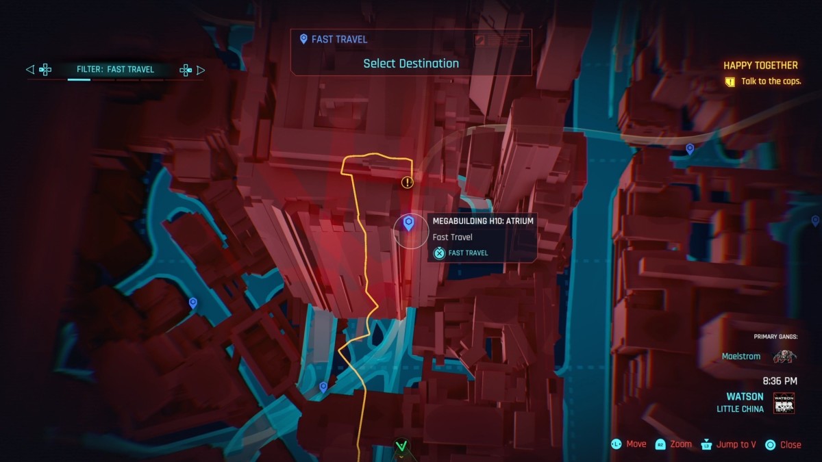 Megabuilding H10 location on Cyberpunk 2077's map