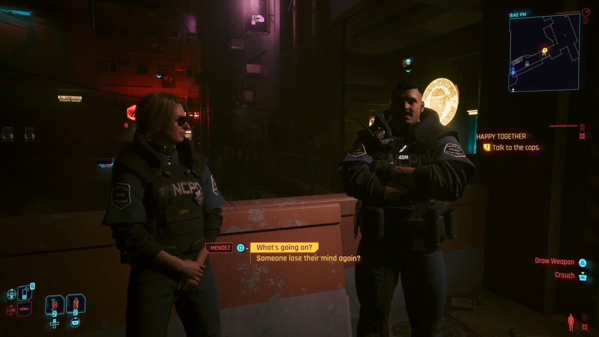 NCPD officers Petrova and Mendes, standing in front of Barry's apartment