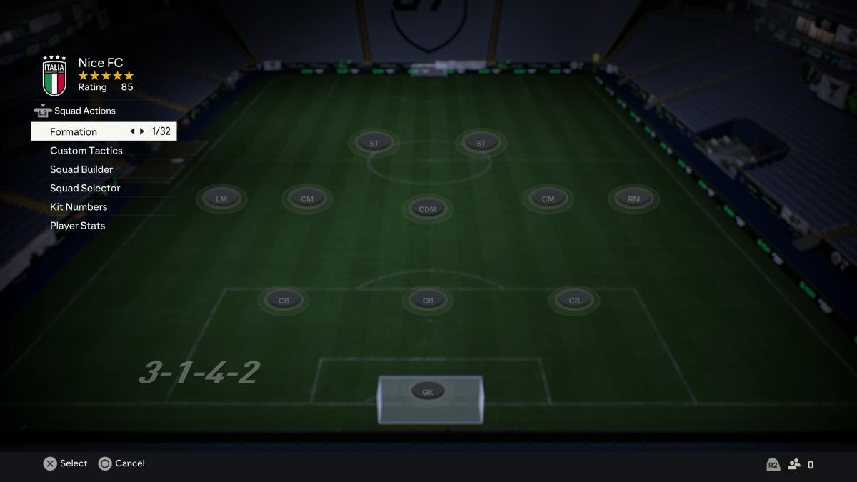 EA Sports FC 24 Ultimate Team screenshot showing a 3-1-3-2 formation.