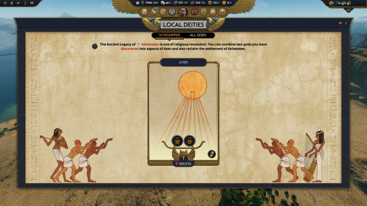 Total War: Pharaoh Akhenaten Ancient Legacy screen.