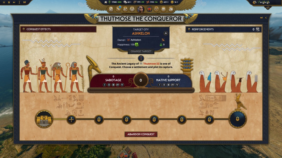 Total War: Pharaoh Thutmose Ancient Legacy screen.