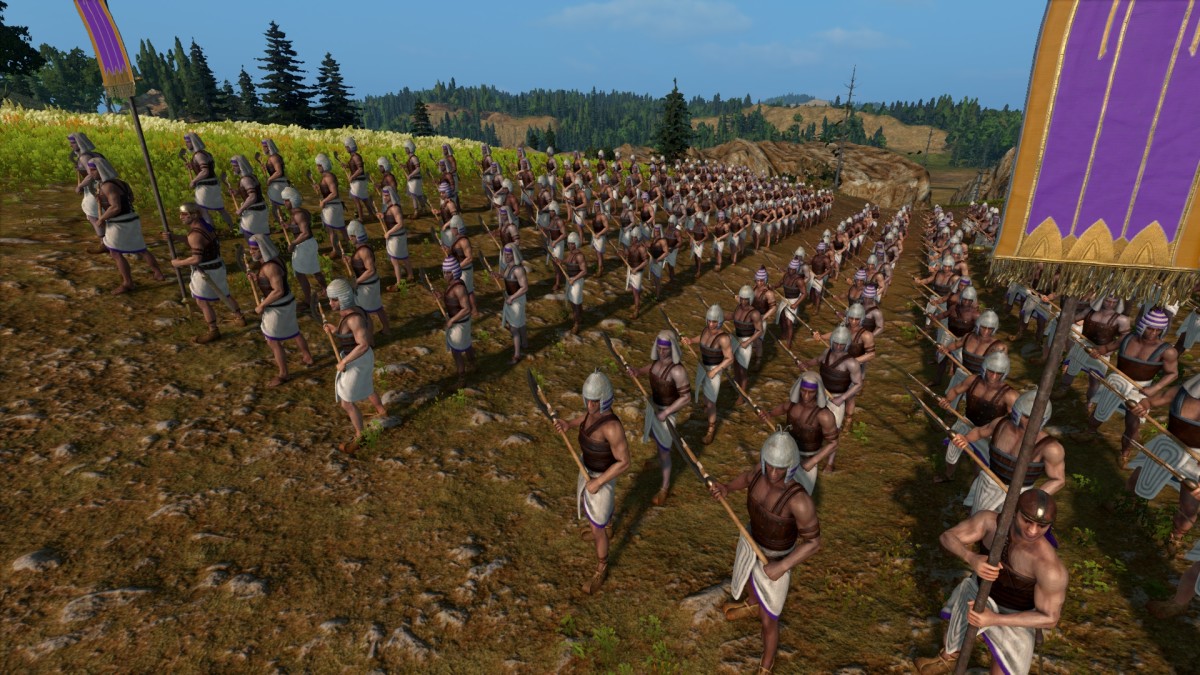 Total War: Pharaoh screenshot of Elite Axemen.
