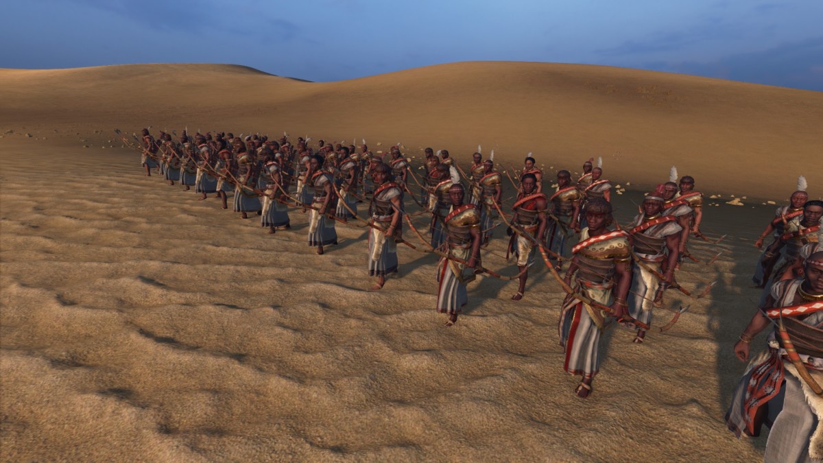 Total War: Pharaoh screenshot of Ta-Seti Longbowmen.