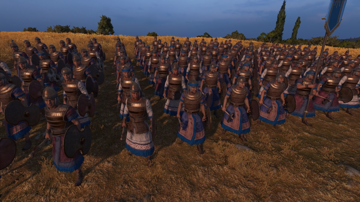 Total War: Pharaoh screenshot of Veteran Hattusan Axemen.