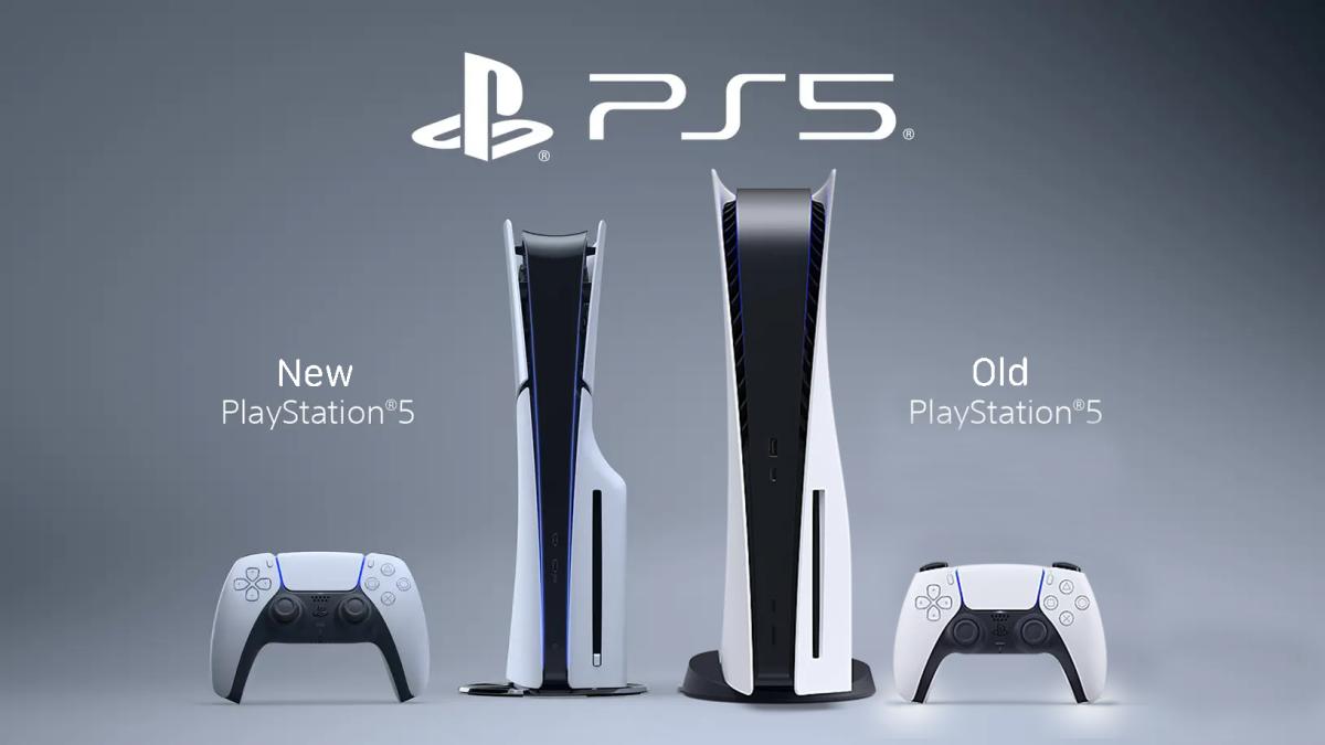 Comparison between the new PS5 Slim and the launch PS5.