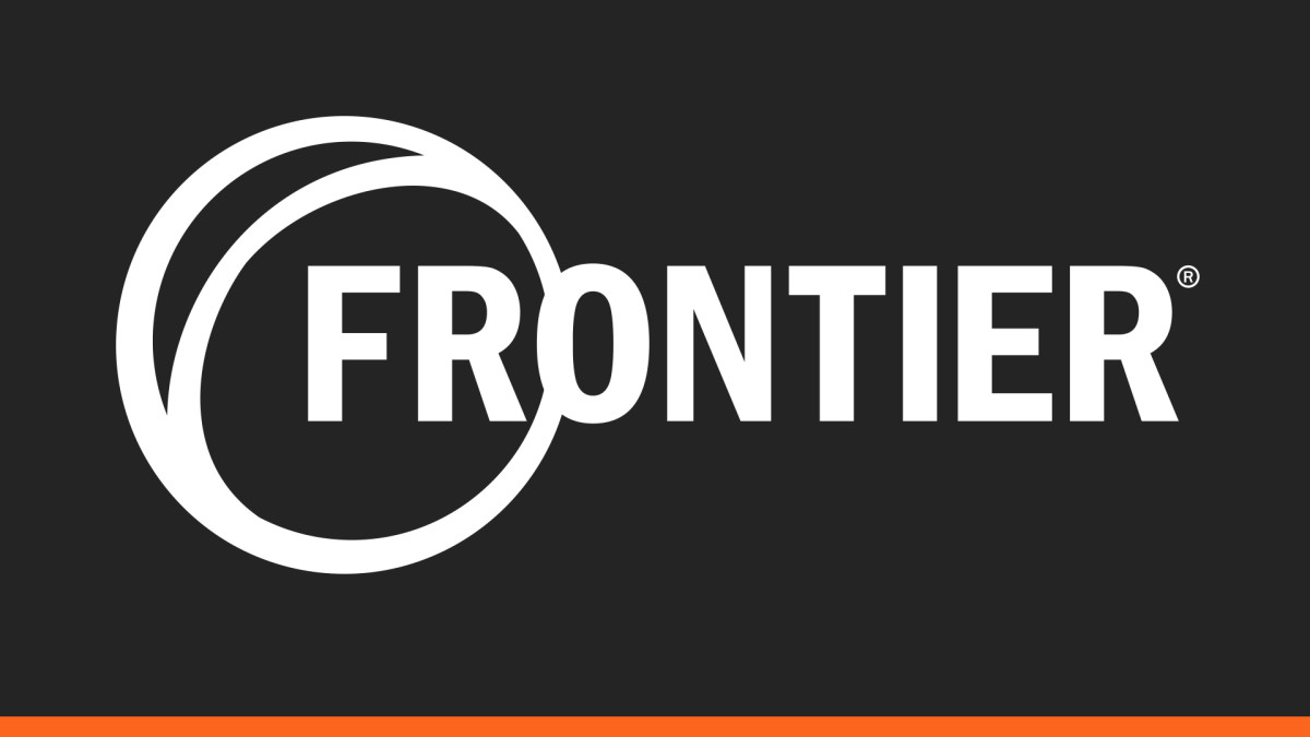 Frontier Developments logo in white on dark grey background.