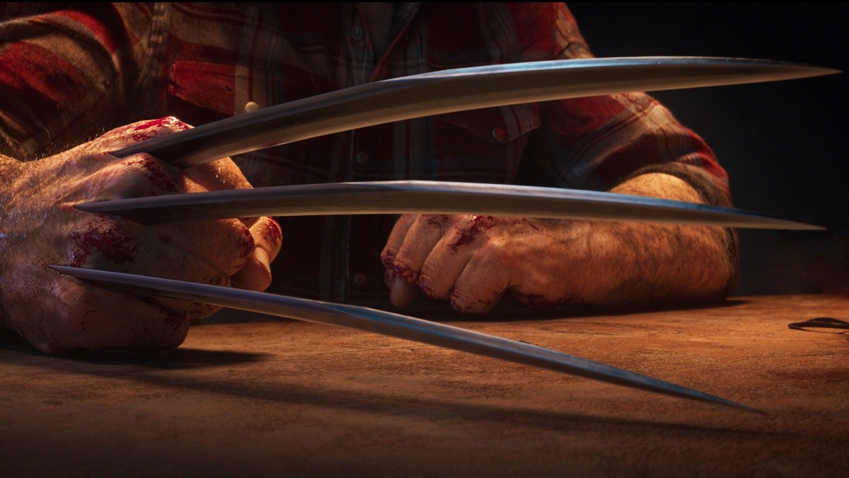 A close-up of Wolverine's claws, shown in a still image from the teaser trailer of the Marvel's Wolverine video game.